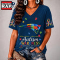 New England Patriots NFL Different, Not Less Autism Awareness V neck T Shirt