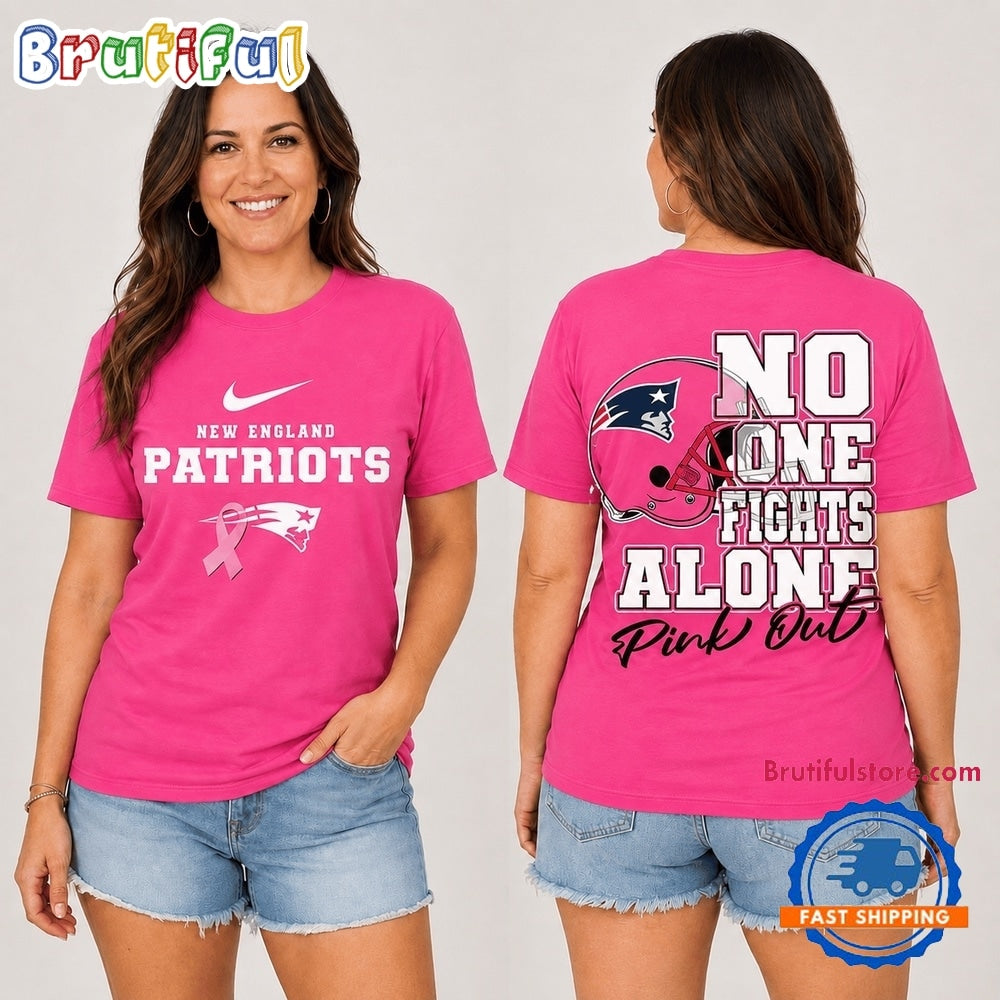 New England Patriots NFL No One Fight Alone Pink Out T Shirt
