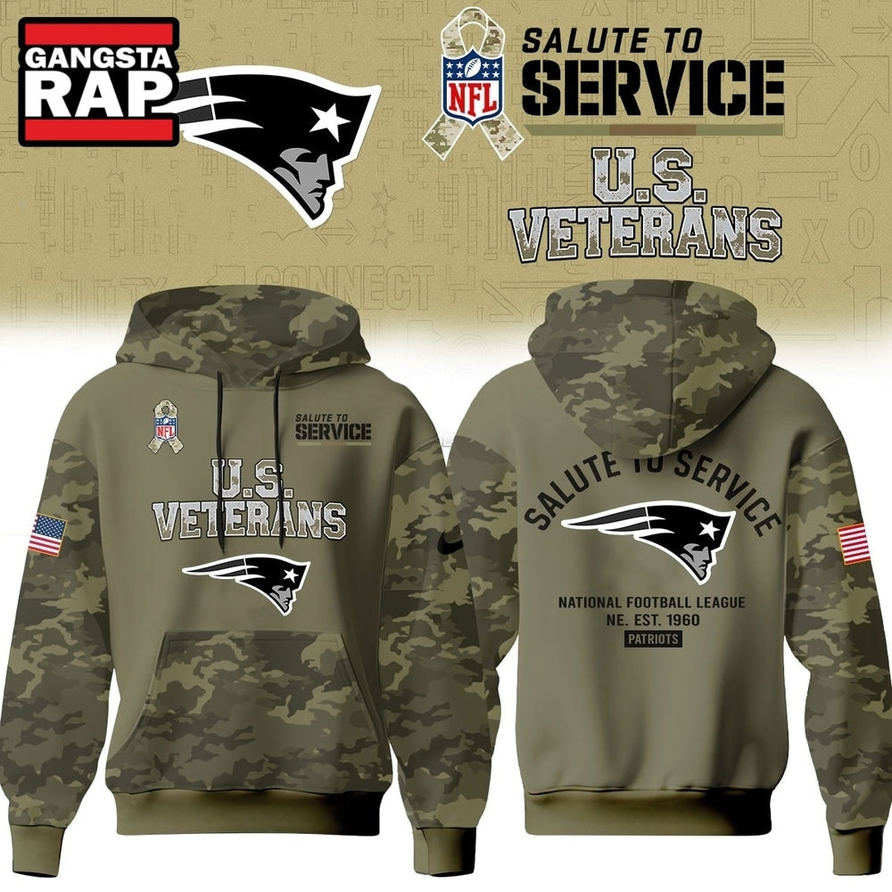New England Patriots NFL US Veterans Salute To Service 2026 Hoodie Shirt, Football New Design Shirt