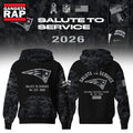 New England Patriots Salute to Service Camo 2026 Black Hoodie