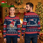 New England Patriots Santa Claus Merry Kissmyass Ugly Christmas Sweater