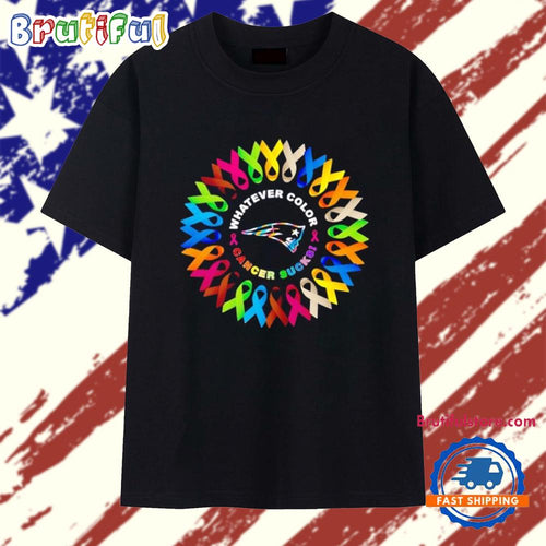 New England Patriots Whatever Color Cancer Sucks T Shirt