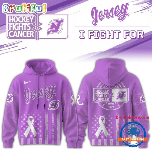 New Jersey Devils 2025 NHL Hockey Fights Cancer Limited Edition Hoodie Shirt