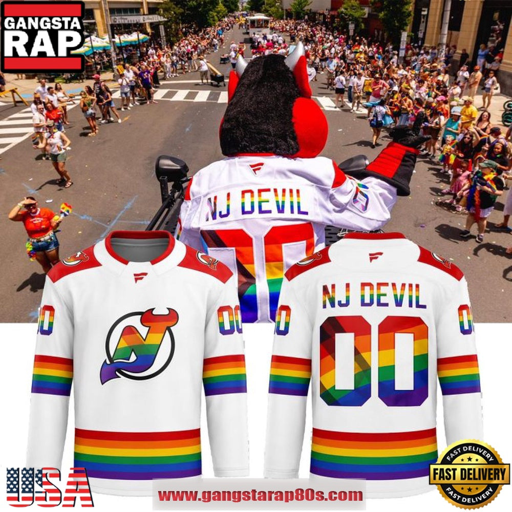 New Jersey Devils Happy Pride Month 2026 Custom Hockey Jersey