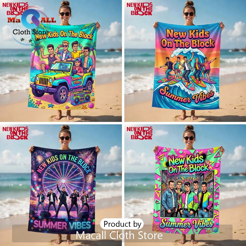 New Kids On The Block Summer Vibes Premium Soft Absorbent Beach Towel