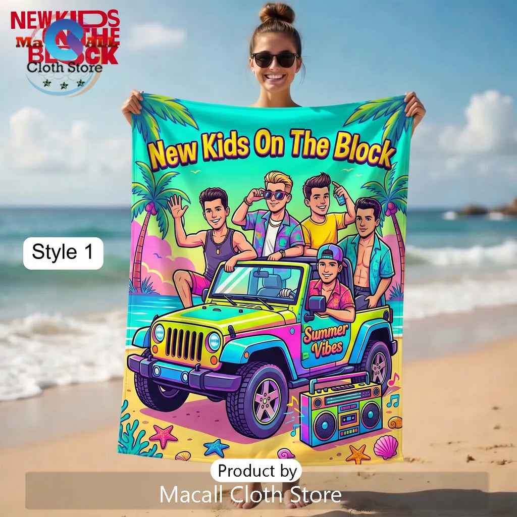 New Kids On The Block Summer Vibes Premium Soft Absorbent Beach Towel
