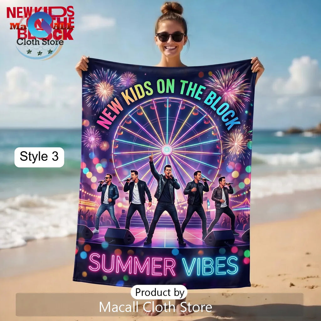 New Kids On The Block Summer Vibes Premium Soft Absorbent Beach Towel