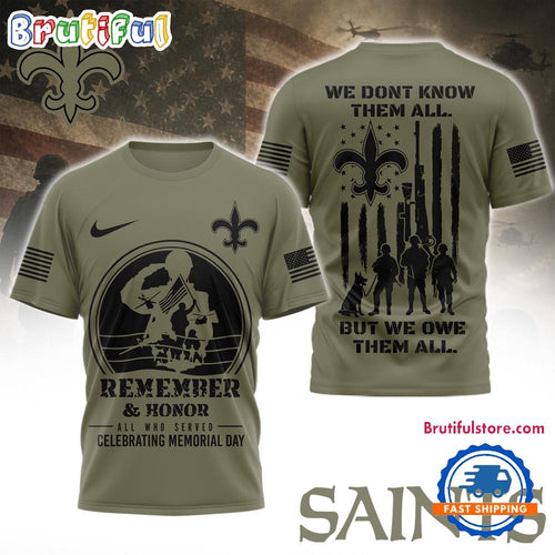 New Orleans Saints 2026 NFL Celebrating Memorial Day Limited 3D Shirt