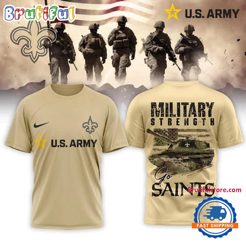 New Orleans Saints 2026 NFL US Army Military Strength Limited 3D Shirt