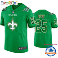 New Orleans Saints #25 Eli Apple Jersey St. Patricks Day Kelly Green Lucky Football Jersey