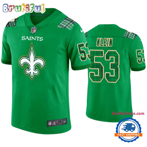 New Orleans Saints #53 A.j. Klein Jersey St. Patricks Day Kelly Green Lucky Football Jersey