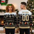 New Orleans Saints Custom Name Football Helmet Ugly Christmas Sweater