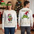 New Orleans Saints Grinch Football Santa Hat Ugly Christmas Sweater
