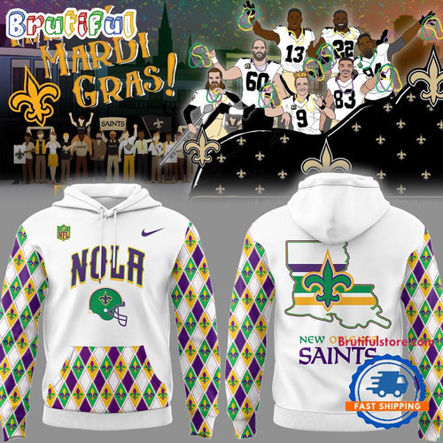 New Orleans Saints NFL 2025 Limited Mardi Gras 2025 3D Shirt