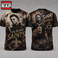 New Orleans Saints NFL Michael Myers Sunday Nightmares Horror Halloween 3D T Shirt, Football New Design Shirt