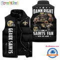 New Orleans Saints Sporty Mascot Design Sleeveless Puffer Jacket