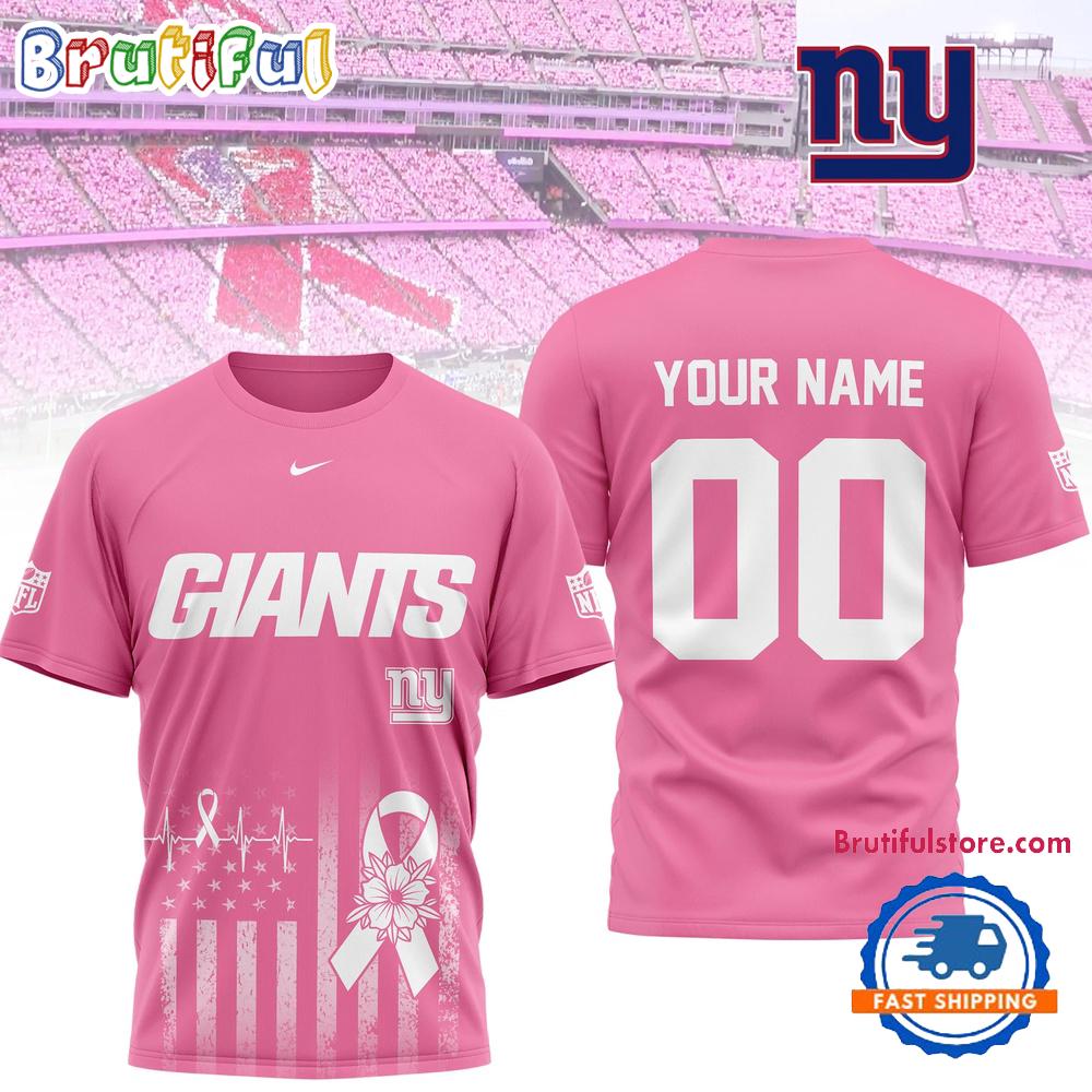 New York Giants 2026 NFL Breast Cancer Awareness Custom 3D Shirt