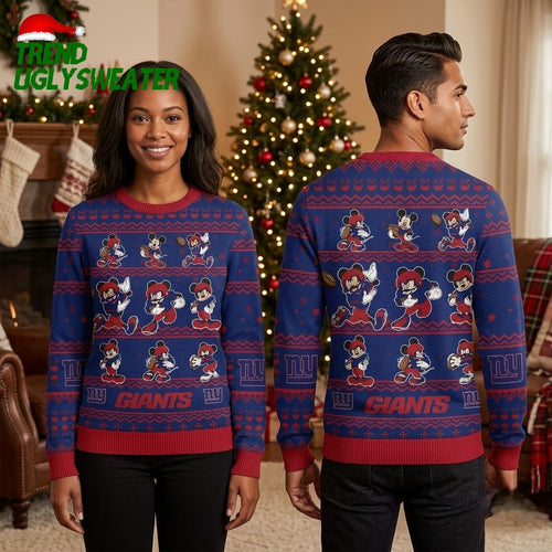 New York Giants Captain Mickey Mouse Football Ugly Christmas Sweater
