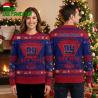 New York Giants Custom Name Football Ugly Christmas Sweater