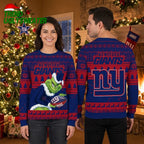 New York Giants Grinch Playing Football Ugly Christmas Sweater