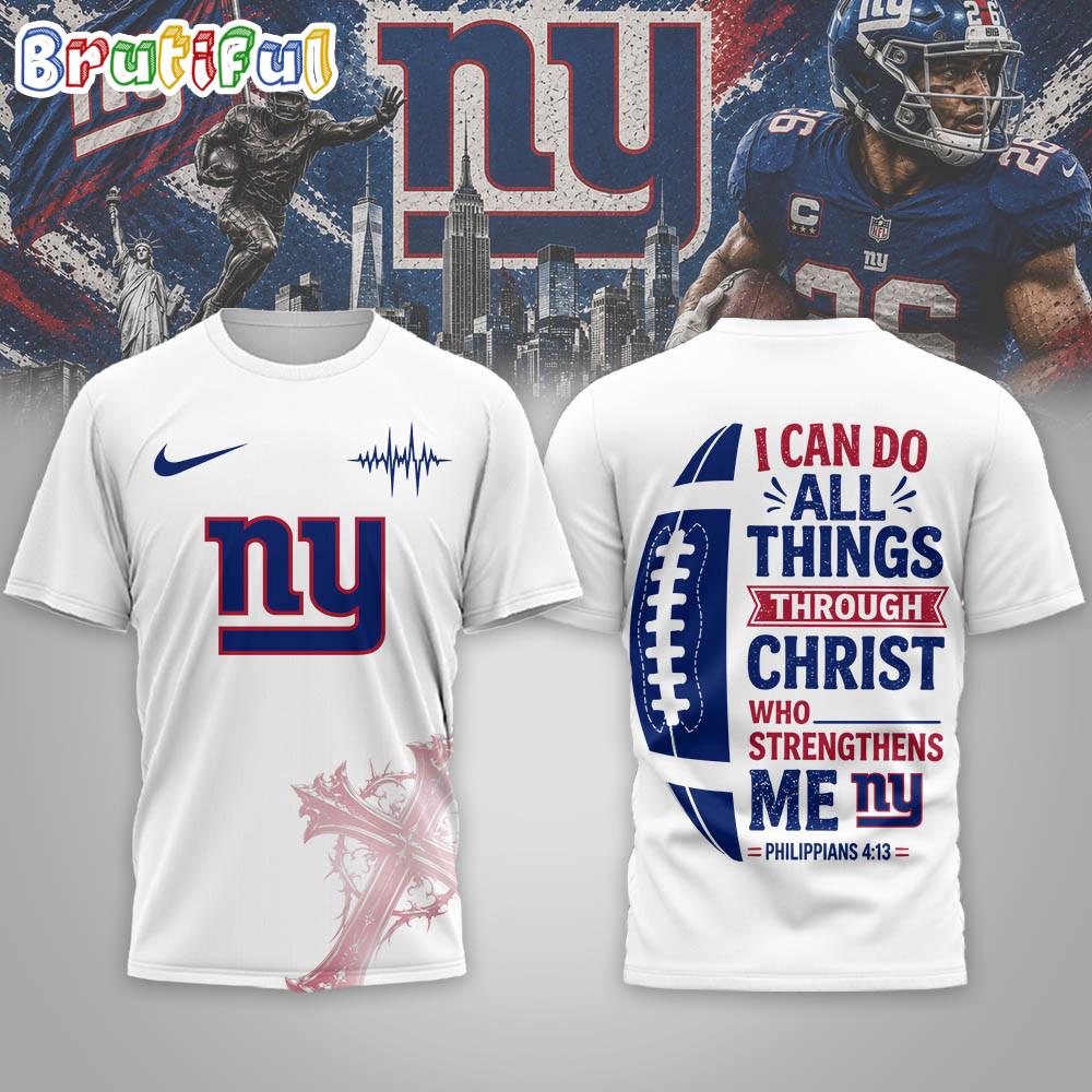 New York Giants NFL Christ Strengthens Me Limited Edition 3D Shirt