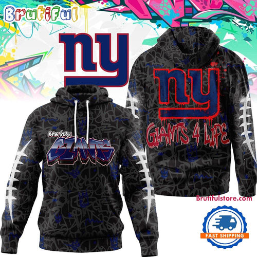New York Giants NFL Special Graffiti My Team 4 Life All Over Print Hoodie Shirt