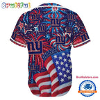 New York Giants USA Flag Independence Day Baseball Jersey, Sport Team 4th of July Jersey