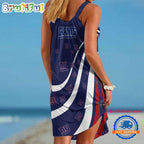 New York Giants USA Independence Day Women’s Summer Beach Sling Dress
