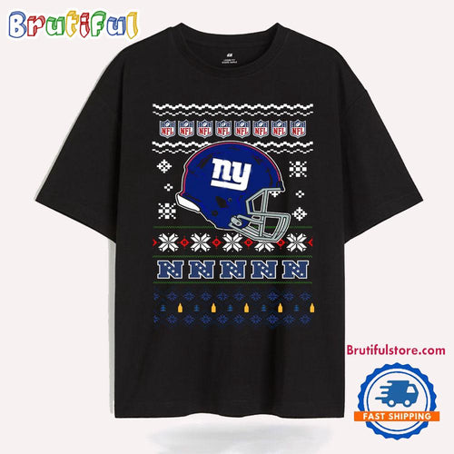 New York Giants Football Logo Team Helmet Merry Chritmas 2024 T Shirt