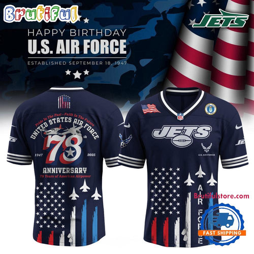 New York Jets 2025 NFL US Air Force Birthday Football Jersey