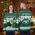 New York Jets Grinch Playing Football Ugly Christmas Sweater