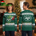 New York Jets Grinch Tangled Christmas Lights Ugly Christmas Sweater