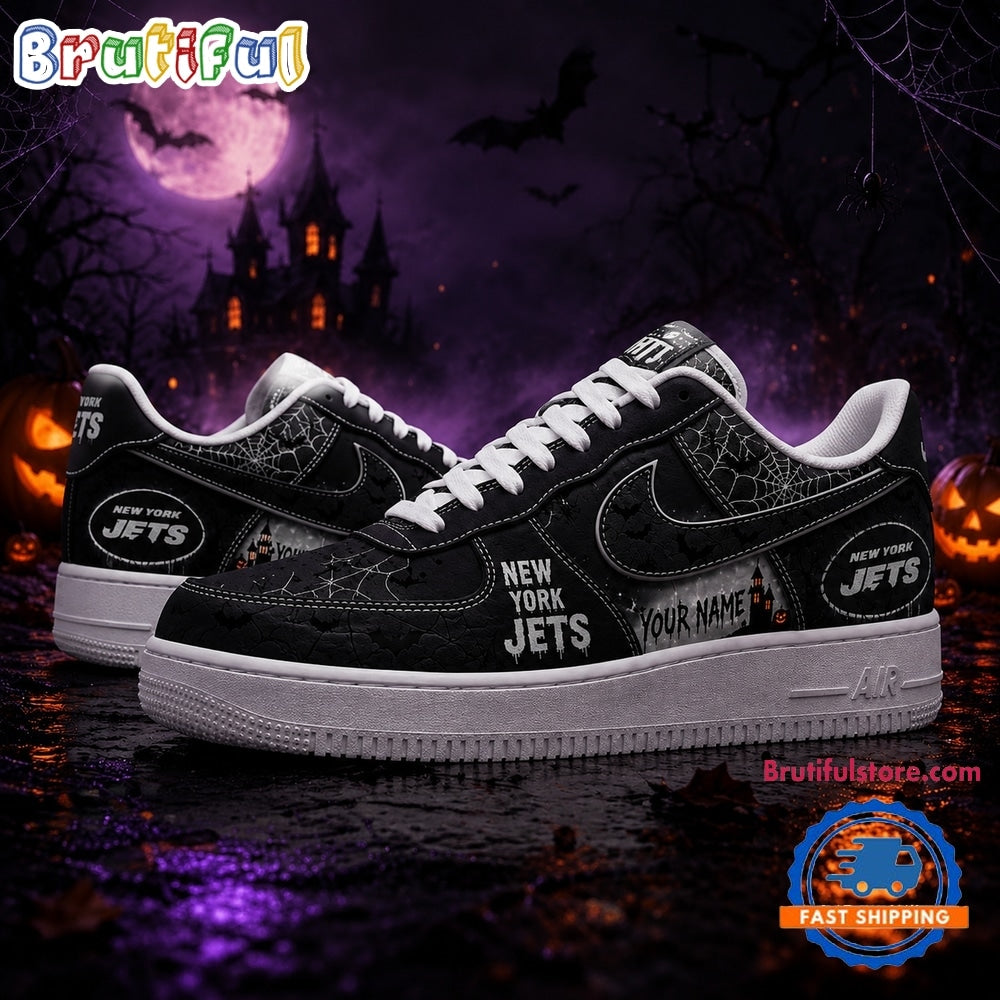New York Jets NFL Fear The Team Halloween Air Force 1 Shoes Sneakers
