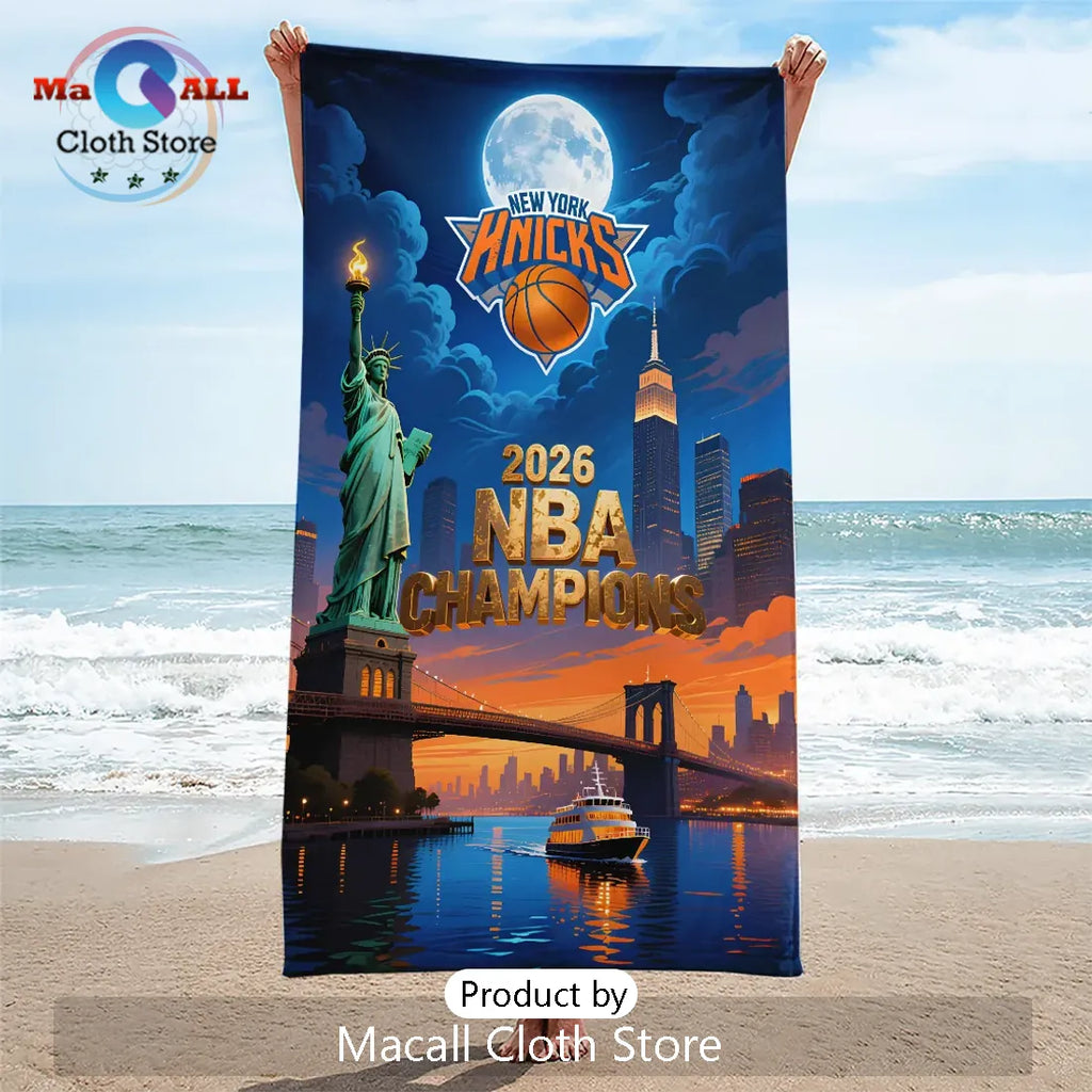 New York Knicks 2026 NBA Champions Beach Towel
