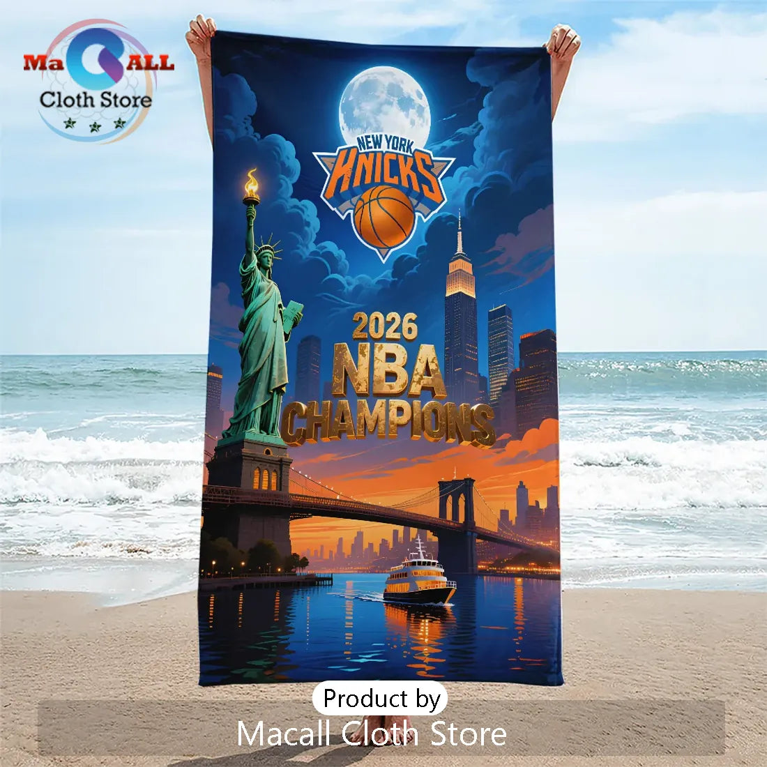 New York Knicks 2026 NBA Champions Beach Towel