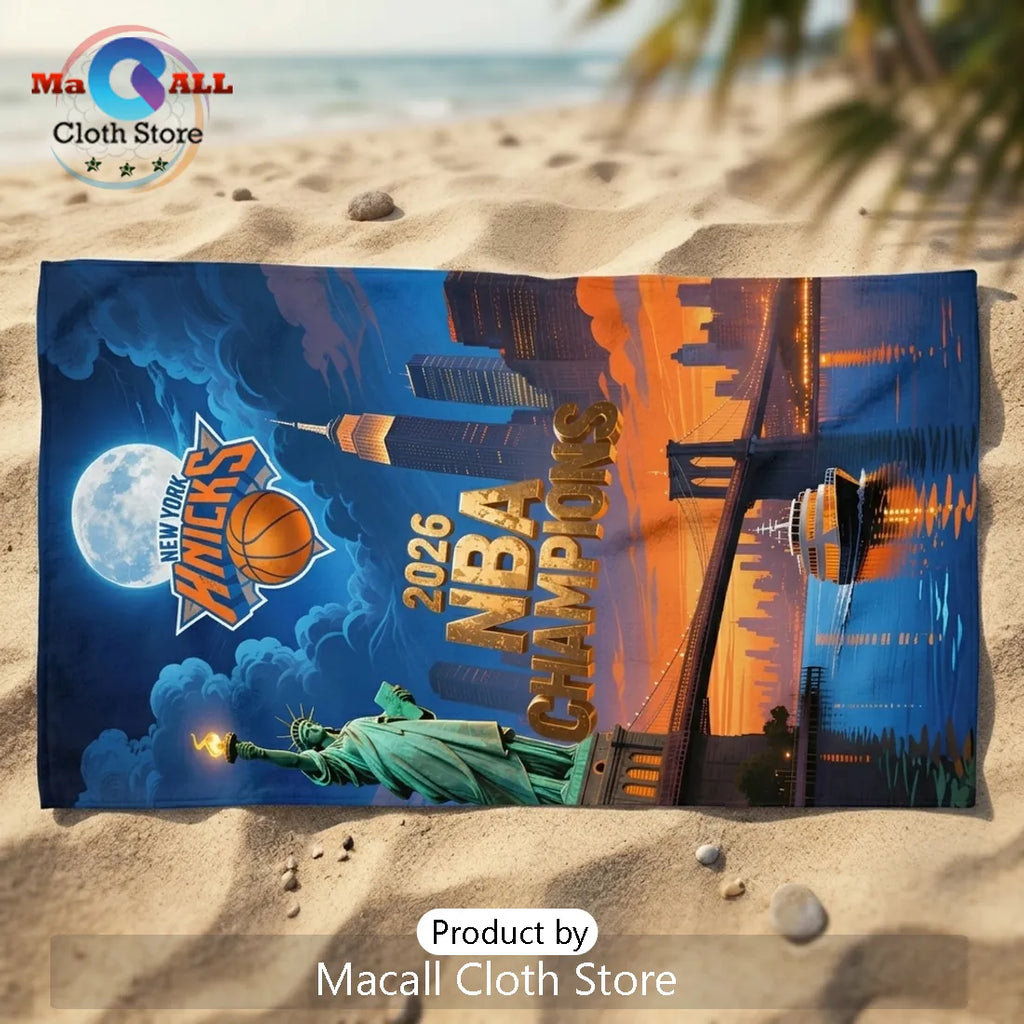New York Knicks 2026 NBA Champions Beach Towel