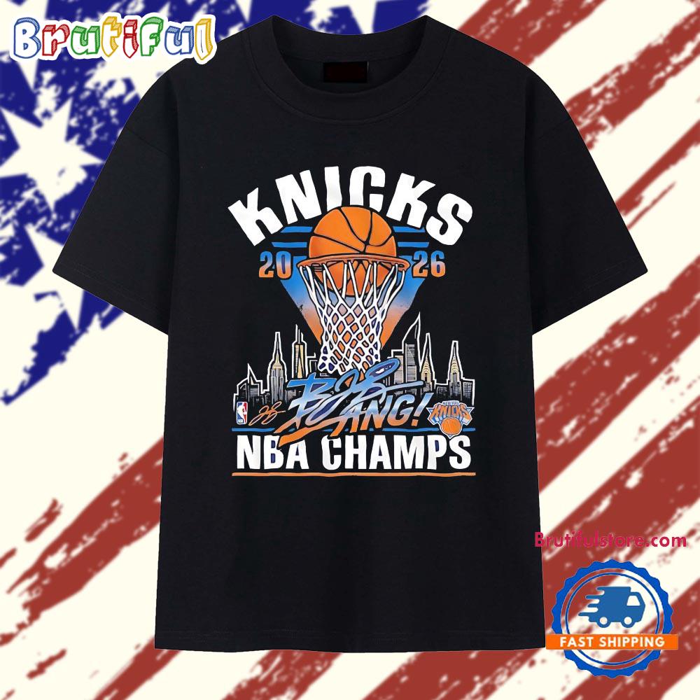 New York Knicks 2026 NBA champs bang NYC skyline T Shirt