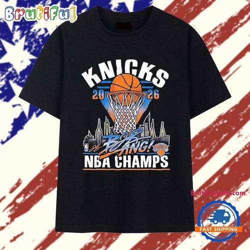 New York Knicks 2026 NBA champs bang NYC skyline T Shirt