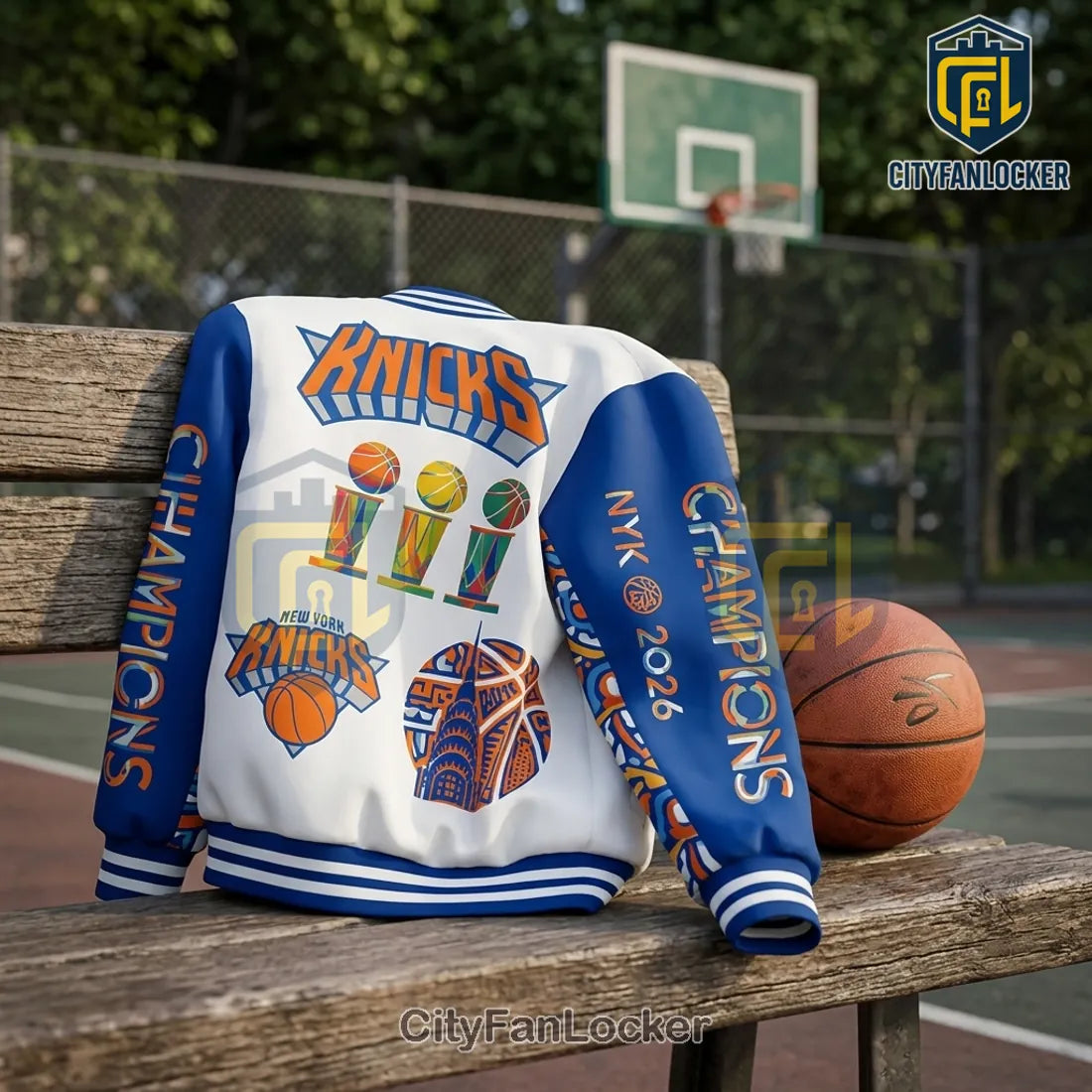 New York Knicks 2026 NBA Finals Champions Baseball Jacket