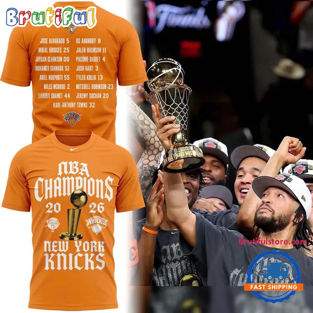 New York Knicks 2026 NBA Finals Champions Orange T Shirt