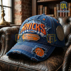 New York Knicks Denim Distressed Baseball Cap