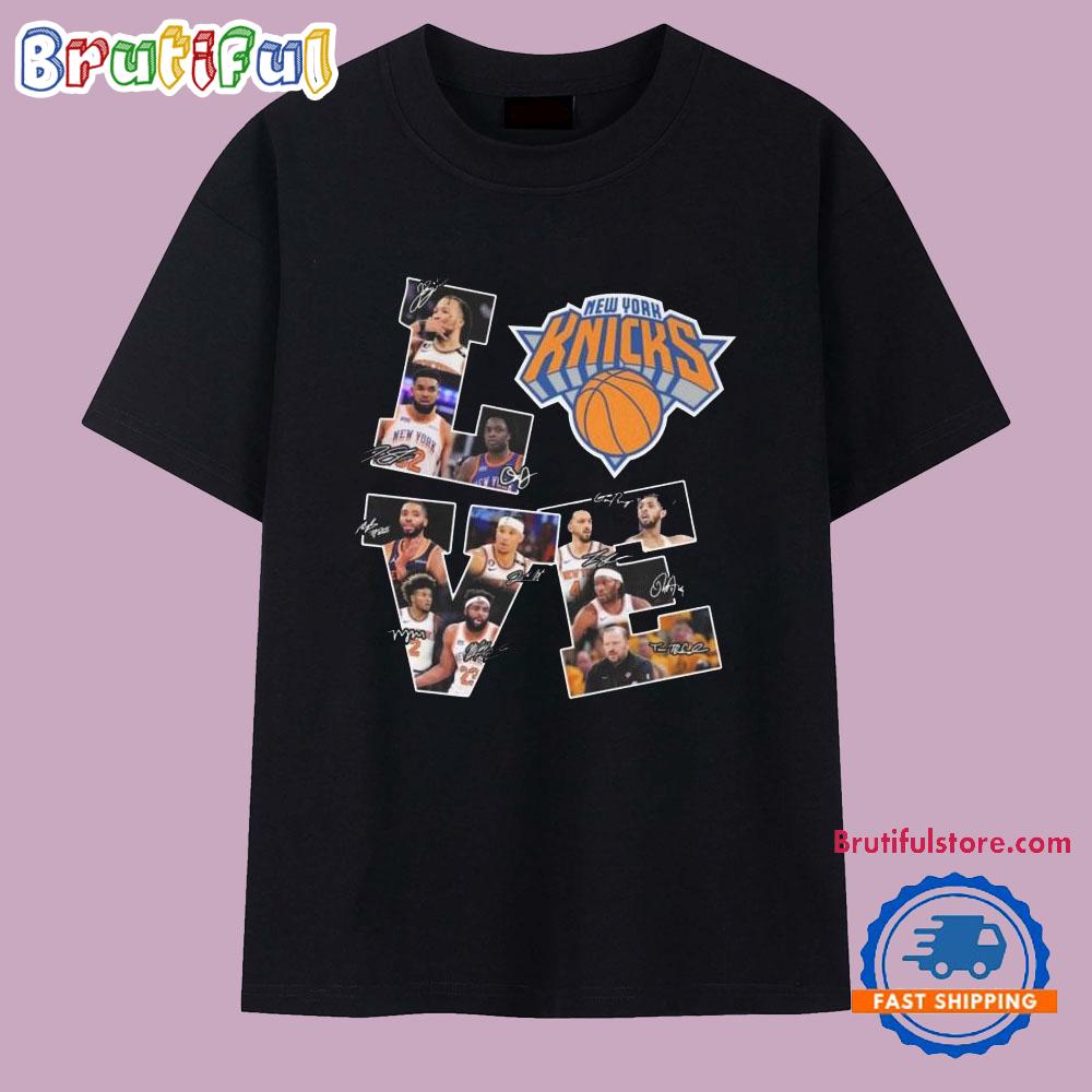 New York Knicks In Love Signatures 2025 T Shirt