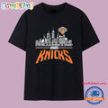 New York Knicks NBA 2025 Skyline Names Logo T Shirt
