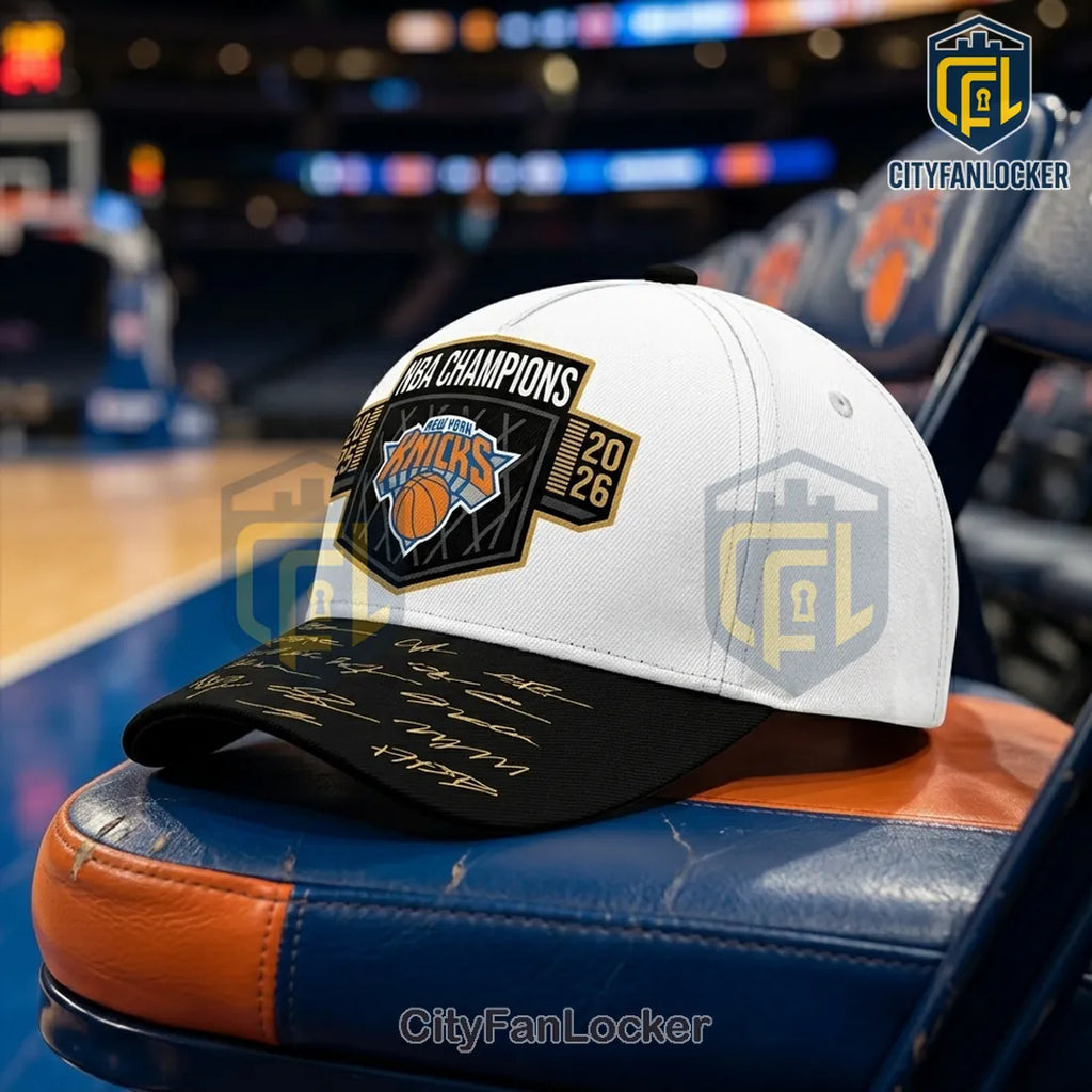 New York Knicks NBA Champions 2025 2026 Dual Year Signature Cap