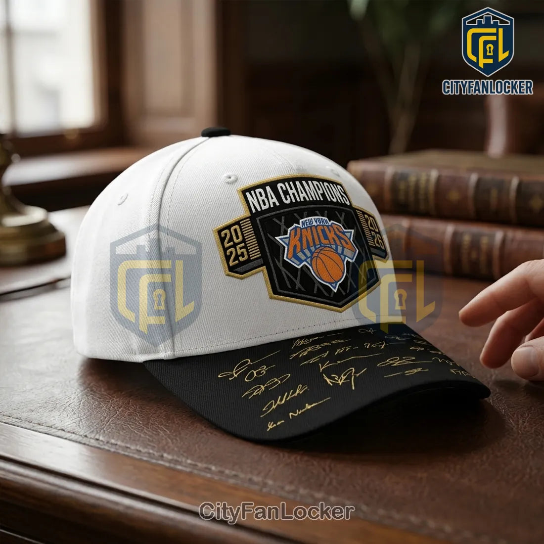 New York Knicks NBA Champions 2025 2026 Dual Year Signature Cap