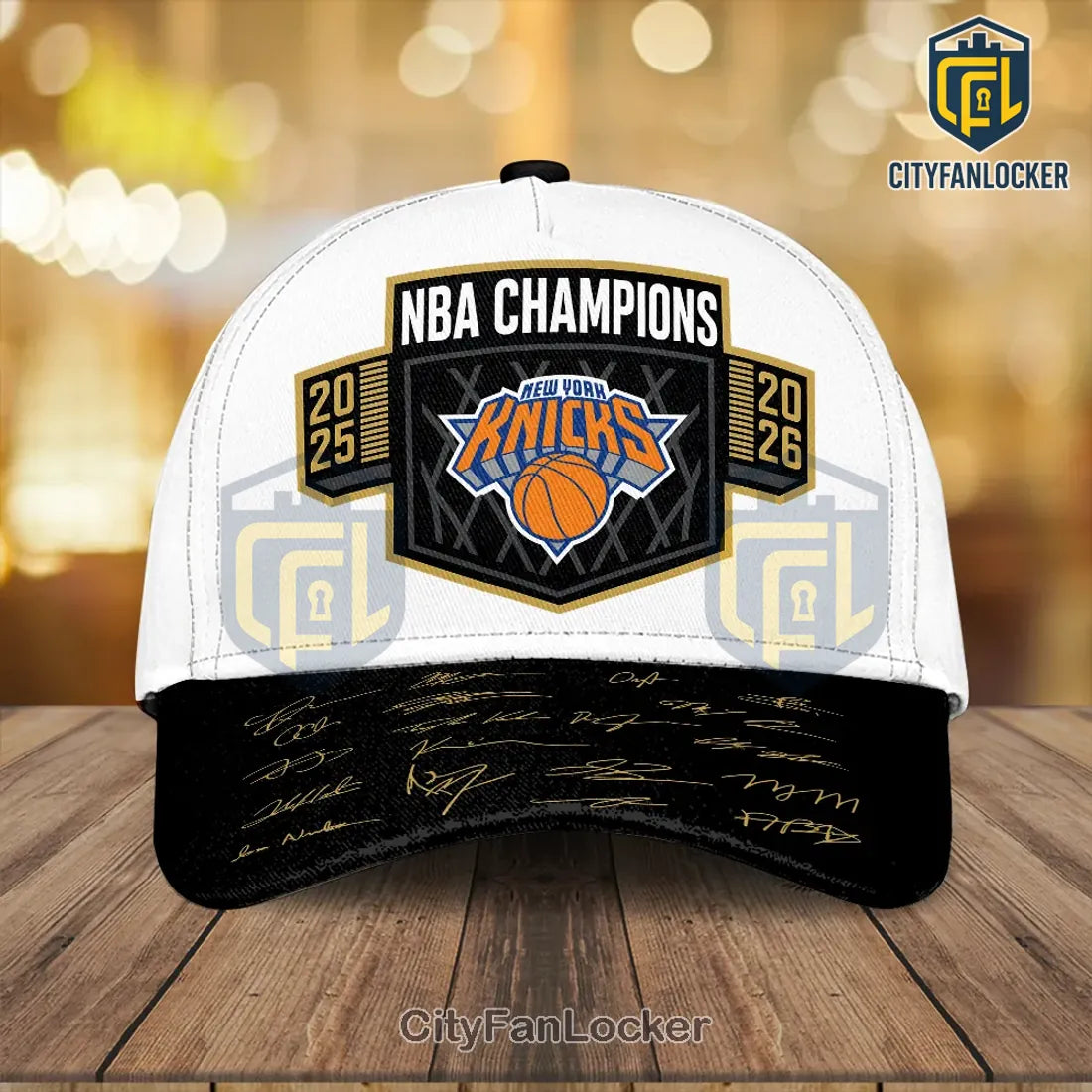 New York Knicks NBA Champions 2025 2026 Dual Year Signature Cap