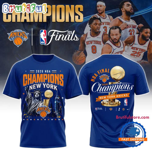 New York Knicks NBA Finals Champions 2026 New Design T Shirt