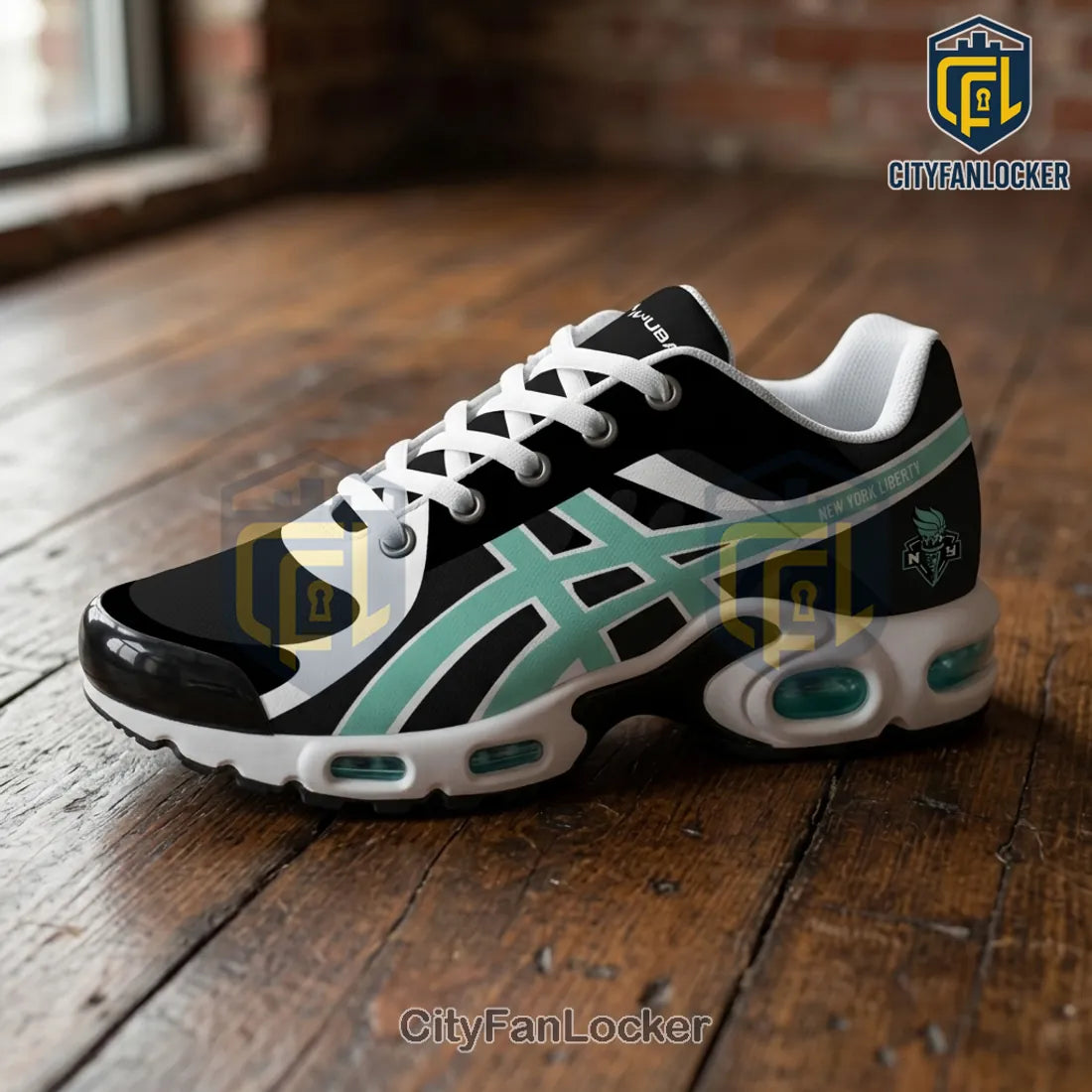 New York Liberty WNBA Black Teal Air Max Plus Sneakers