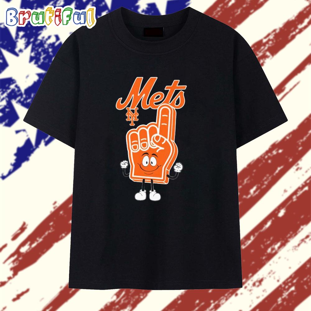 New York Mets Foam Finger Hand T Shirt