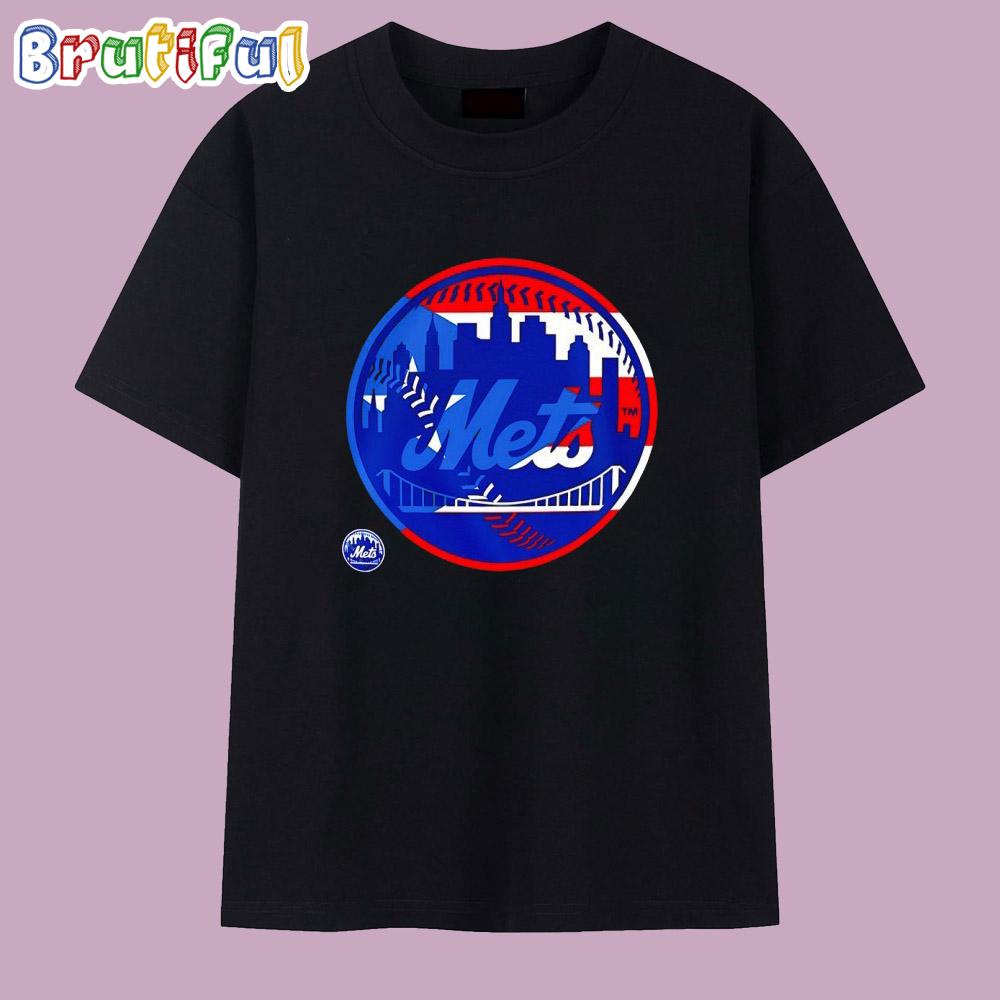 New York Mets Puerto Rican Flag Logo T Shirt